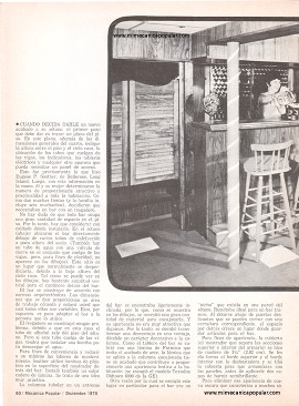 Atractivo bar que no ocupa espacio útil - Diciembre 1970