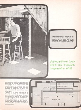 Atractivo bar que no ocupa espacio útil - Diciembre 1970