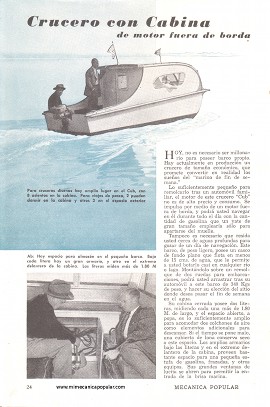 Crucero con Cabina -con motor fuera de borda - Marzo 1949