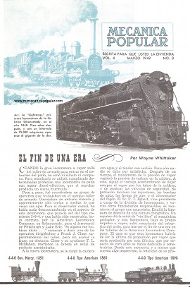 El Fin de una Era - Locomotora a Vapor - Marzo 1949