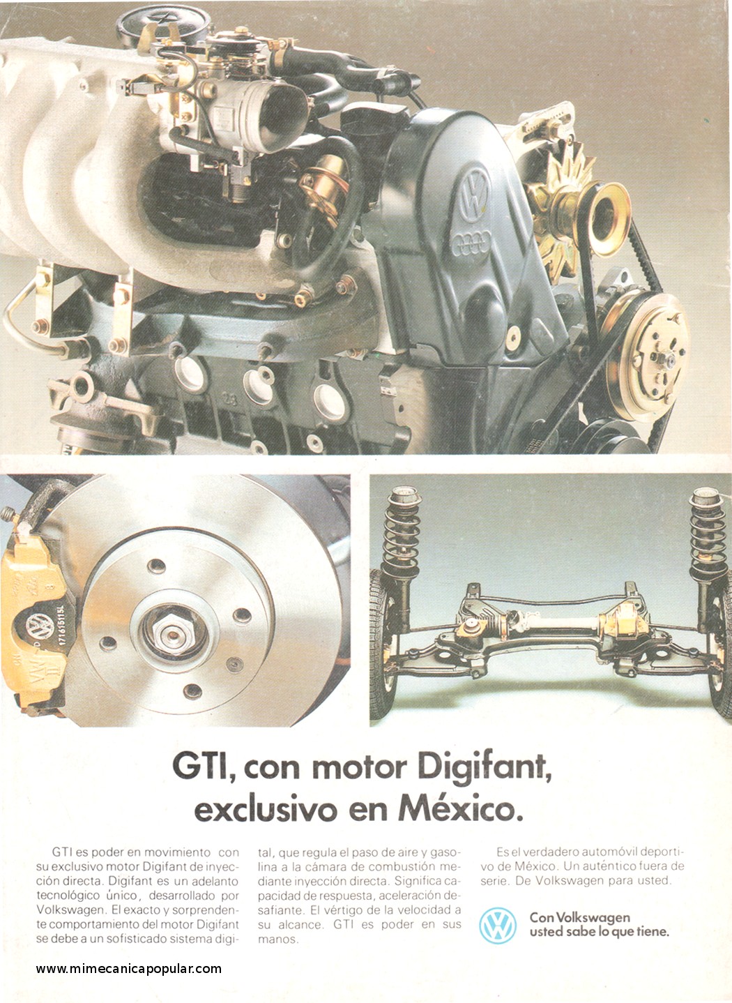 Publicidad - Volkswagen GTI Motor Digifant - Enero 1990