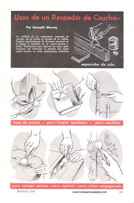 Usos de un Raspador de Caucho - Marzo 1949