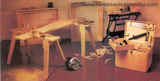 Expandido y listo para realizar las tareas de carpintería, desde marcos de la casa a la construcción gabinetes, este básico, taller portátil