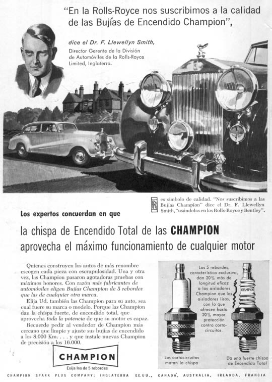 Bujías Champion Junio 1956