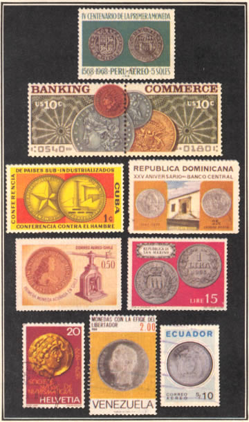 Filatelia Monedas en sellos por Ignacio A. Ortiz Bello