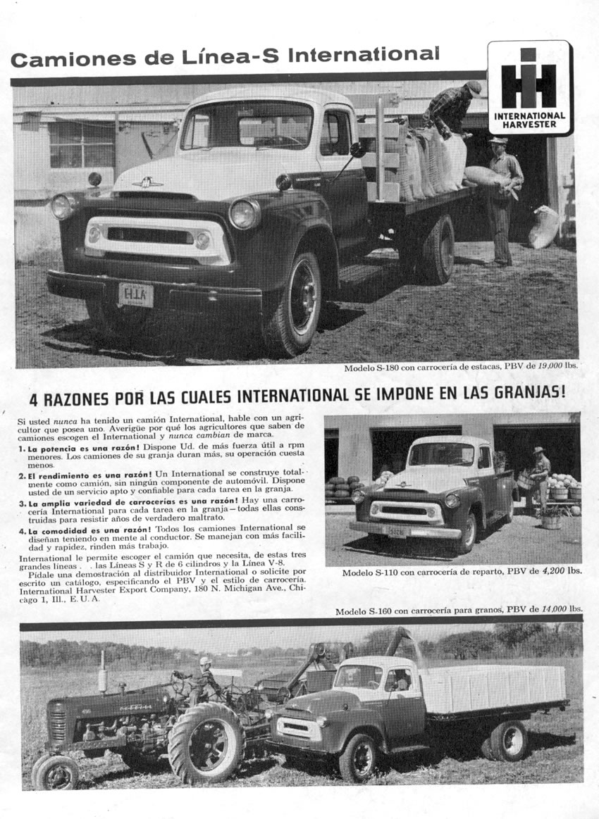 Publicidad - Camiones de Línea-S International - Marzo 1957