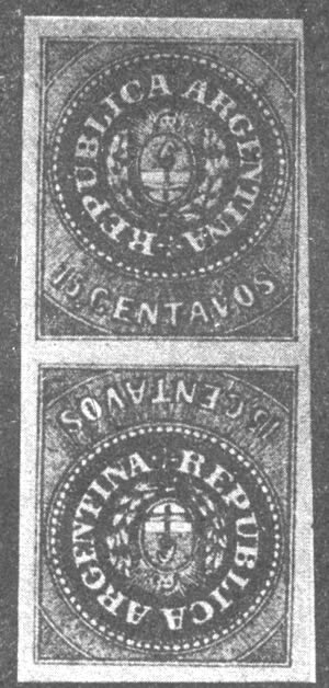 Argentina, tete-beche de 1862, 15 centavos