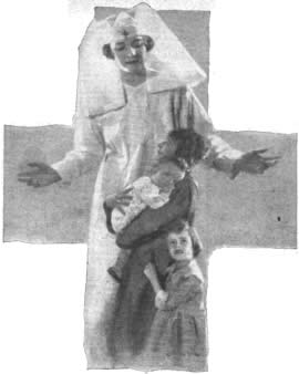 Arr: Una de las primeras aplicaciones sociales de la fotografía fué en este cartelón que solicitaba el alistamiento de enfermeras durante la Primera Guerra Mundial. Fué hecha por el francés L. Hiller