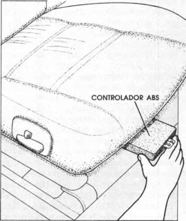 La unidad de control del sistema ABS puede estar bajo un asiento, el cubretablero o el capó