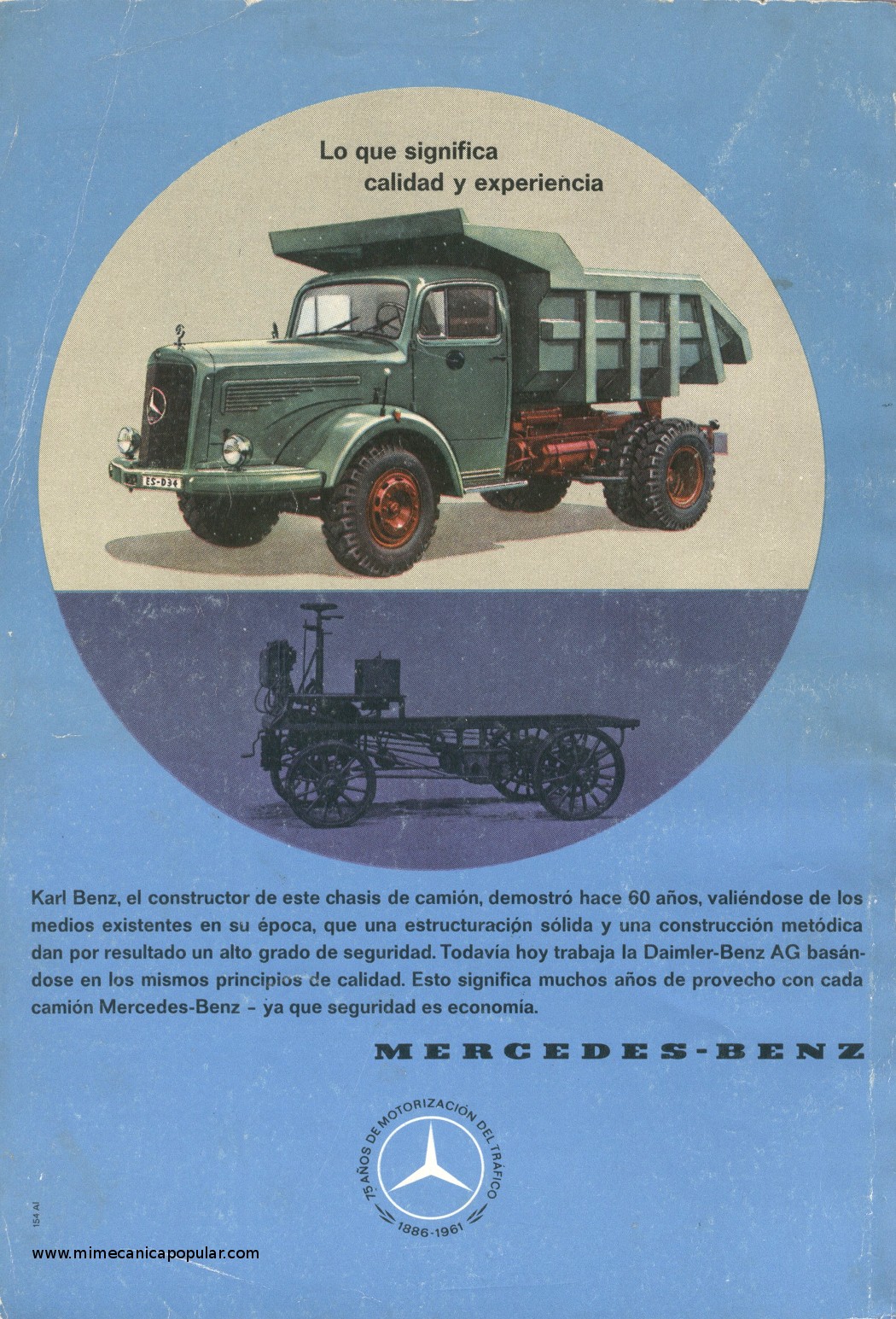 Publicidad - Camiones Mercedes Benz - Mayo 1961