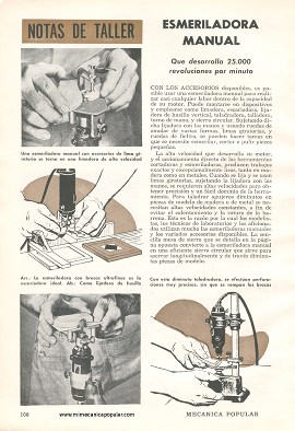 Esmeriladora Manual - Octubre 1960