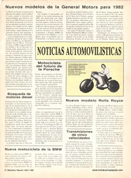 Noticias Automovilísticas - Abril 1981