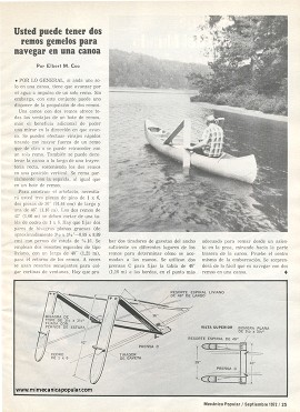 Usted puede tener dos remos gemelos para navegar en una canoa - Septiembre 1972