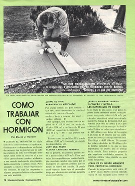 Cómo trabajar con hormigón-concreto - Septiembre 1972