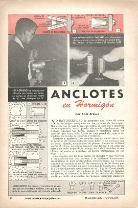 Anclotes en Hormigón-Concreto - Octubre 1953