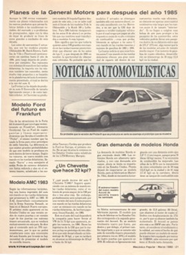 Noticias Automovilísticas - Marzo 1982