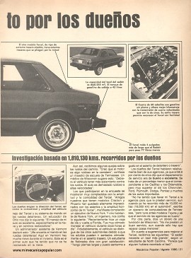 El económico Toyota Tercel visto por los dueños - Agosto 1980
