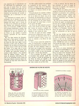 Conozca la Verdad Sobre los Filtros de Aceite del Automóvil - Noviembre 1973