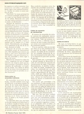 Cables y alambres en su auto - Abril 1978