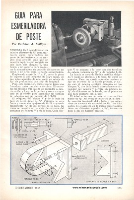 Guía para esmeriladora de poste en torno metal - Diciembre 1956