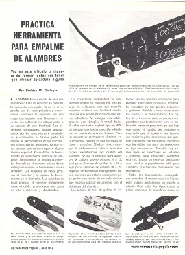 Práctica herramienta para empalmes de alambres - Julio 1972