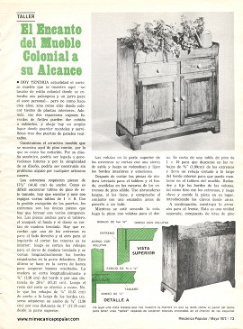 El Encanto del Mueble Colonial a su Alcance - Mayo 1972