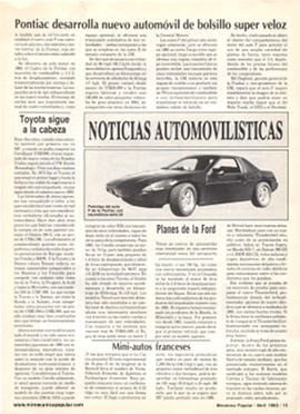 Noticias Automovilísticas - Abril 1983