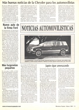 Noticias Automovilísticas - Marzo 1983