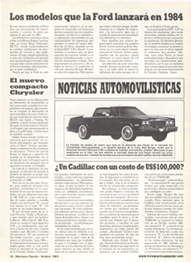 Noticias Automovilísticas - Octubre 1983