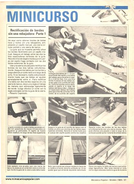 Rectificación de bordes sin una rebajadora - Parte 1 - Octubre 1985