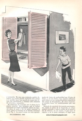 Sección para guardar las camas - Diciembre 1960