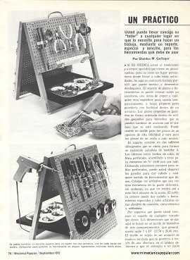 Un Práctico Soporte Portátil de Herramientas - Septiembre 1972