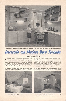 Decorado con Madera Dura Terciada - Febrero 1957