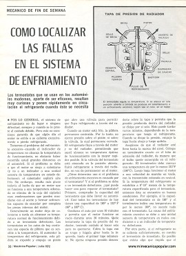 Cómo localizar las fallas en el sistema de enfriamiento - Julio 1972