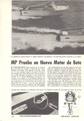 MP Prueba un Nuevo Motor de Bote - Octubre 1961