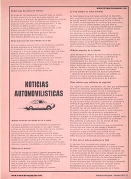 Noticias Automovilísticas - Febrero 1974