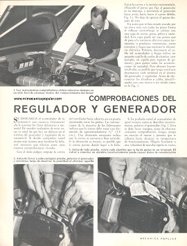 Comprobaciones del regulador y generador - Julio 1962