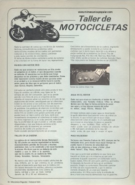 Taller de Motocicletas - Febrero 1974