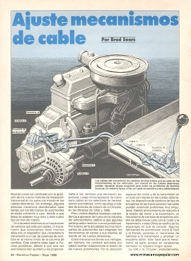 Ajuste mecanismos de cable -transmisiones - Mayo 1985