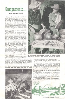 Para el excursionista: La cocina en el campamento - Mayo 1949