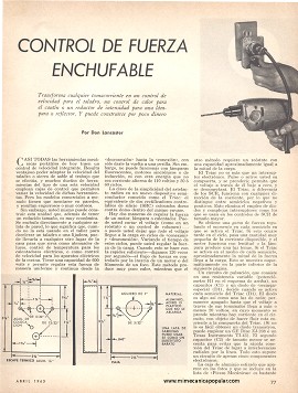 Control de fuerza enchufable - Abril 1965