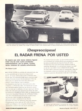 ¡Despreocúpese! El radar frena por usted - Abril 1973