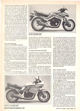Motocicletas Suzuki del 85 - Abril 1985