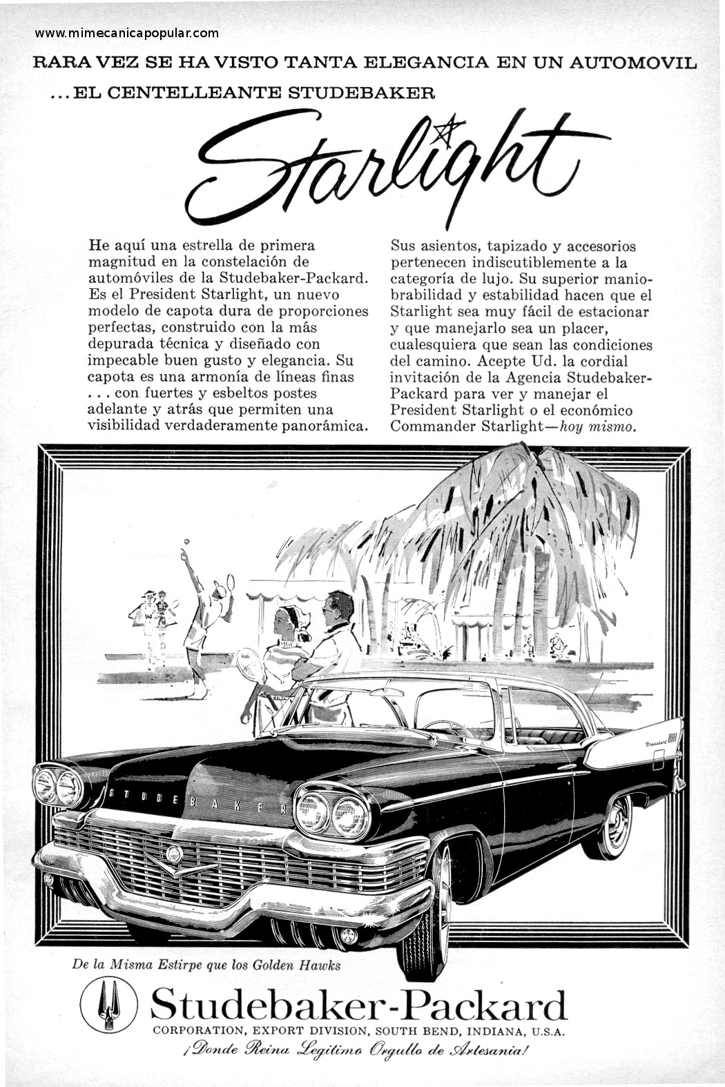 Publicidad - Studebaker Starlight - Abril 1958