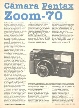 Cámara Pentax Zoom-70 - Enero 1987