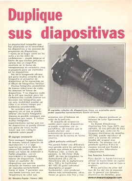 Duplique sus diapositivas - Febrero 1985
