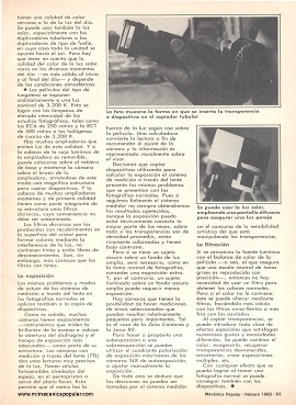 Duplique sus diapositivas - Febrero 1985