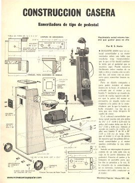 Construcción casera: Esmeriladora de tipo de pedestal - Marzo 1972