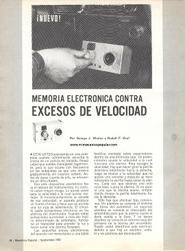 Memoria electrónica contra excesos de velocidad - Septiembre 1970
