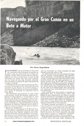 Navegando por el Gran Cañón en un Bote a Motor - Junio 1950